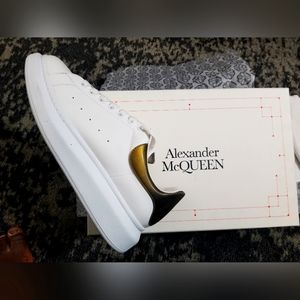 ALEXANDER MCQUEEN / WHITE & gold / SIZE 45